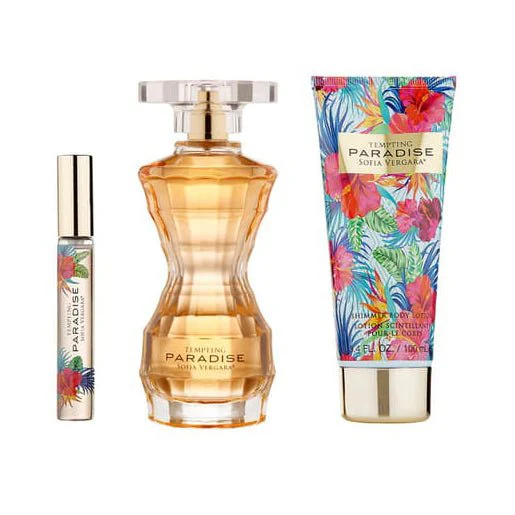 Sofia Vergara Tempting Paradise EDP & Shimmer Lotion Trio Gift Set - Image 3